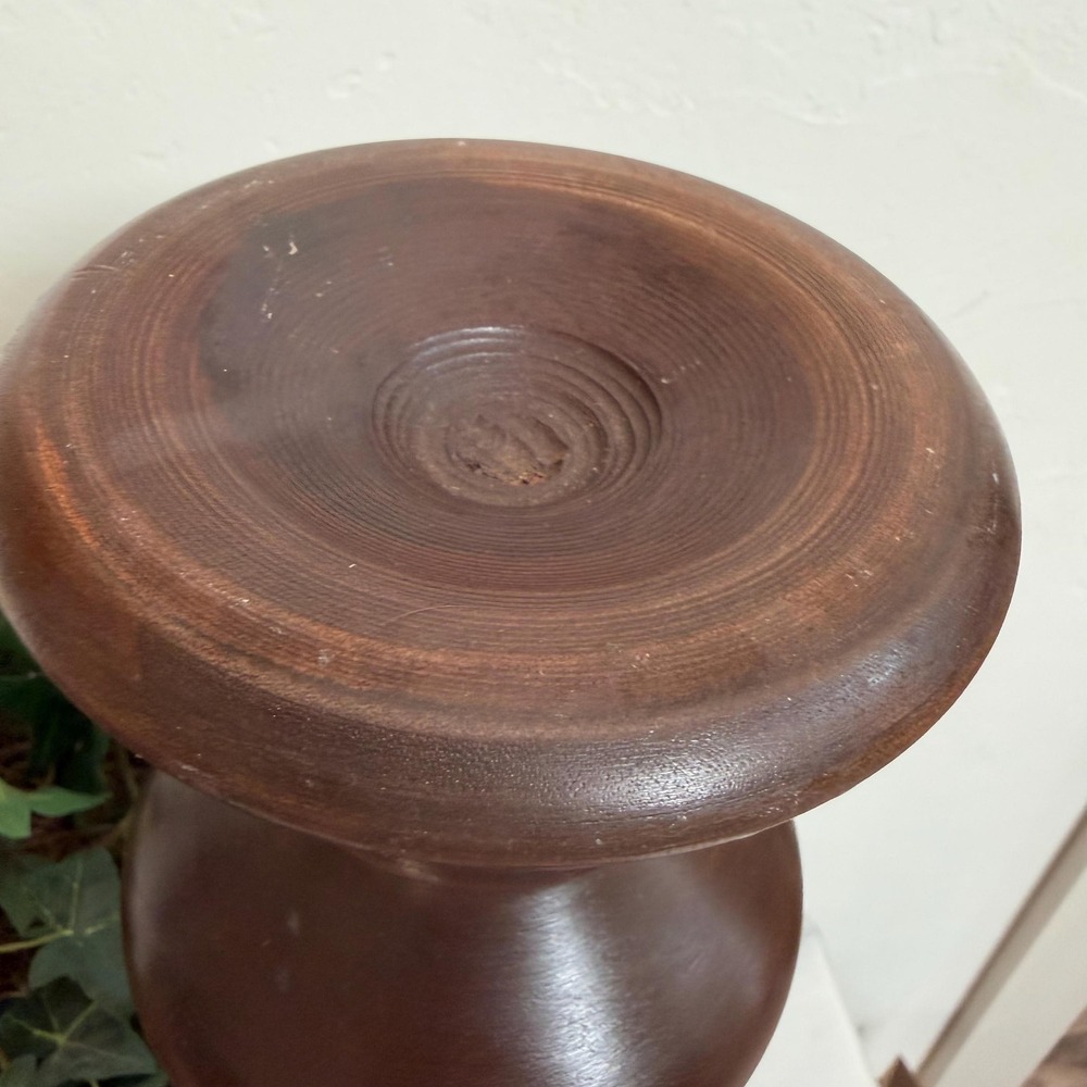 Hand-Turned Solid Wood Vase Mid-Century Modern Vintage - Picture 5 of 5